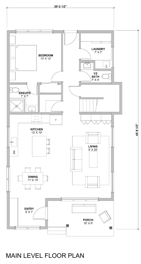 Cedar Cottage - Main Level Floor Plan