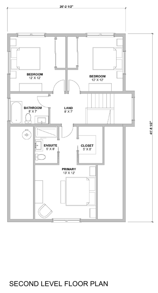 Cedar Cottage - Second Level Floor Plan
