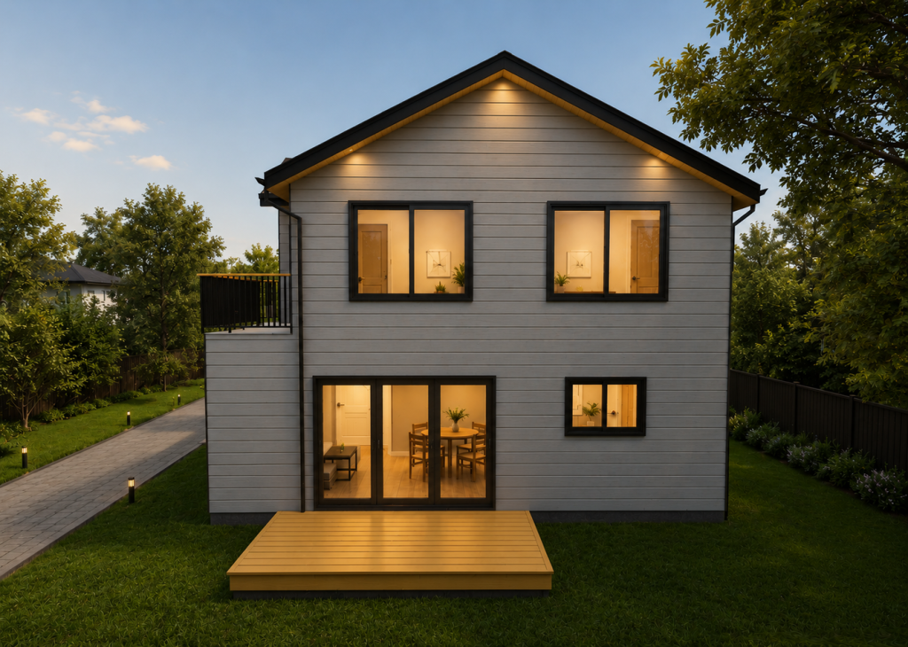 Grove Retreat rear exterior and deck